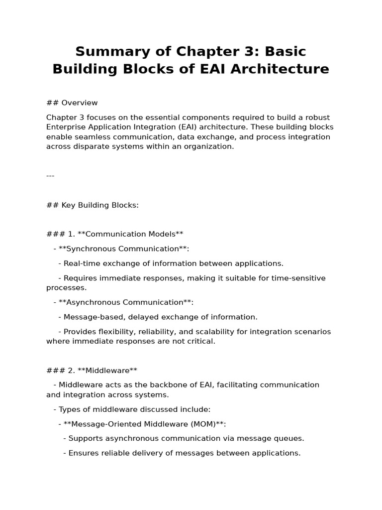 EAI Architecture: Key Components Explained | PDF | Software Engineering ...