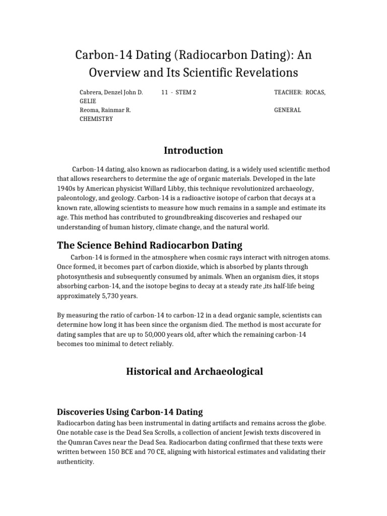 Carbon-14 Dating Research | PDF | Radiocarbon Dating | Physical Sciences