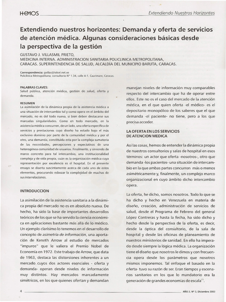 Oferta y Demanda de Servicios | PDF | Cuidado de la salud | Hospital