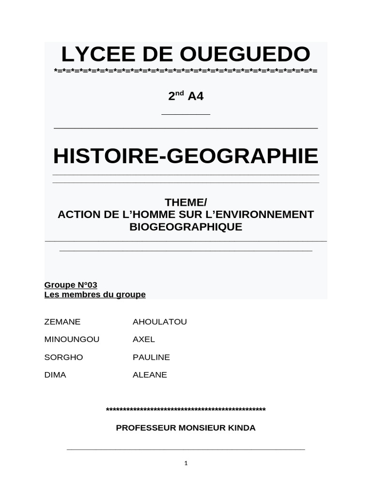 Impact de l'Homme sur l'Environnement | PDF | Environnement naturel ...