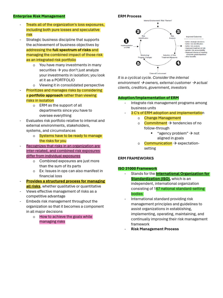 Enterprise Risk Management Overview | PDF | Risk Management | Risk