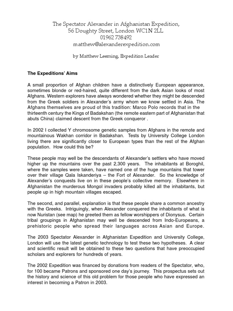 Alexander's Legacy in Afghan Genetics | PDF | Mutation | Alexander The ...