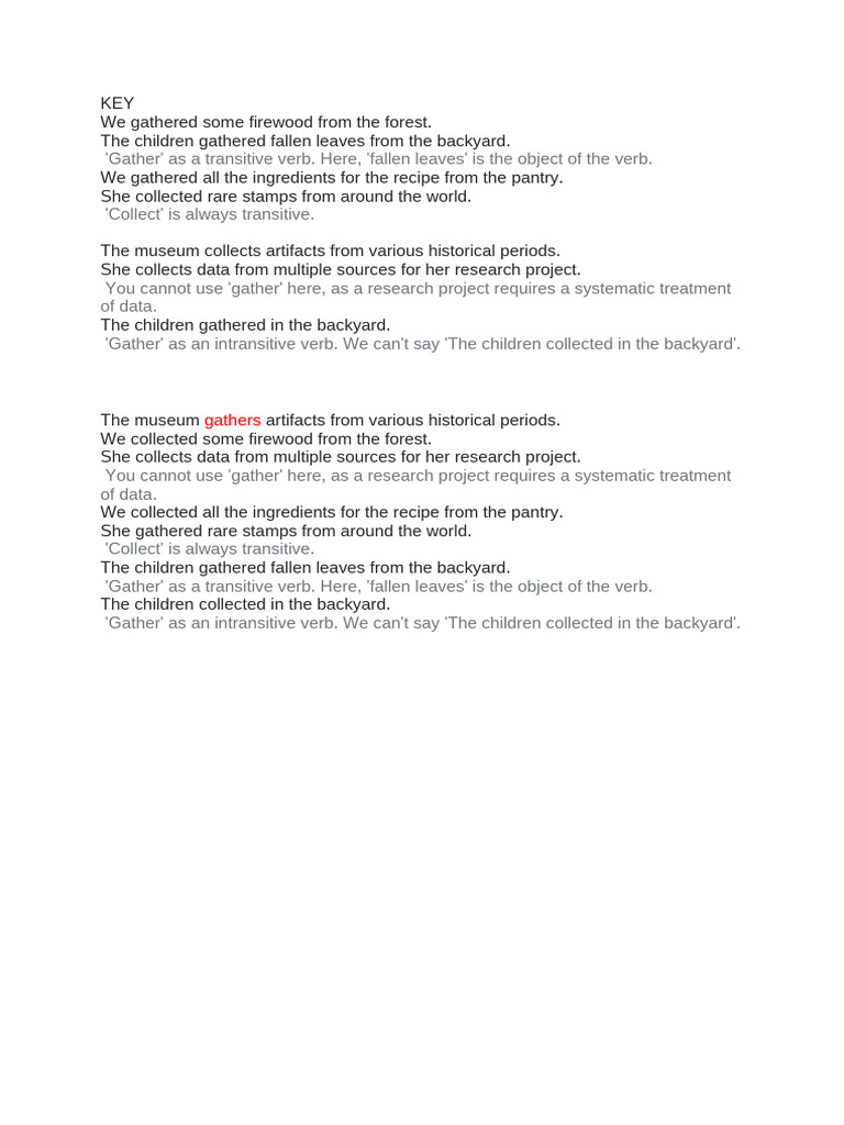 Gather vs Collect Explained | PDF