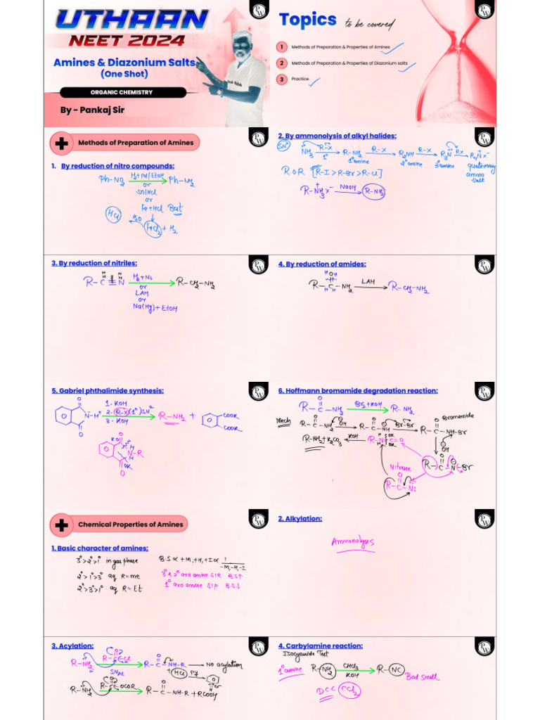 Amines and DIAZONIUM Salt Printable Notes | PDF