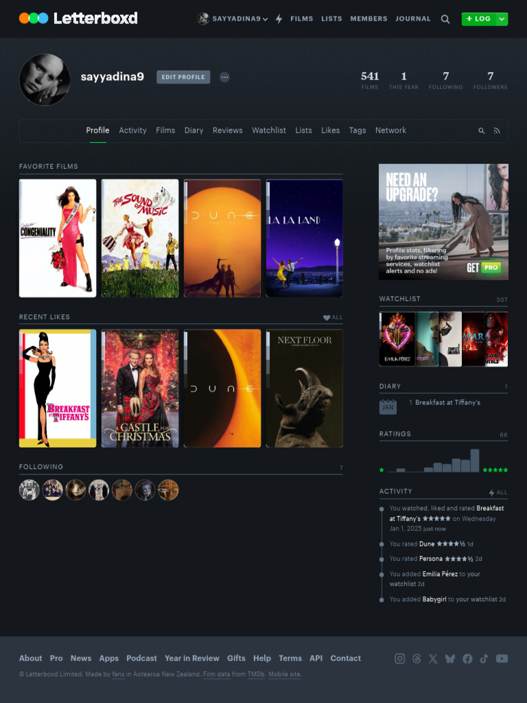 Letterboxd Profile Overview | PDF