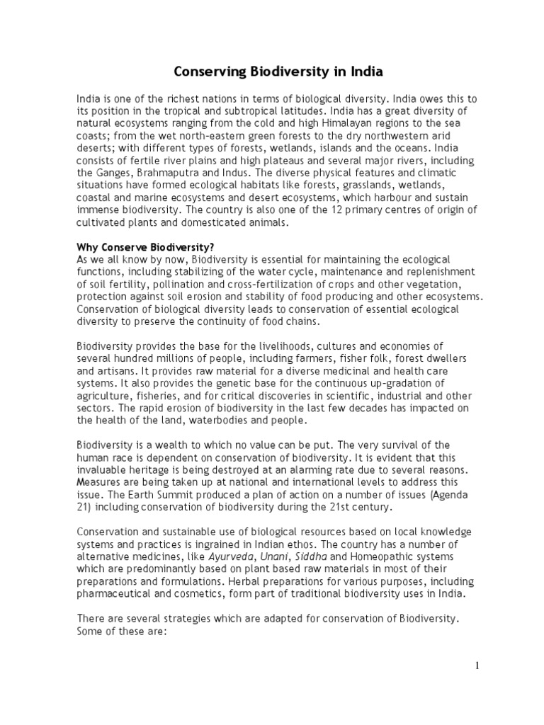 Biodiversity in India | Biodiversity | Conservation Biology