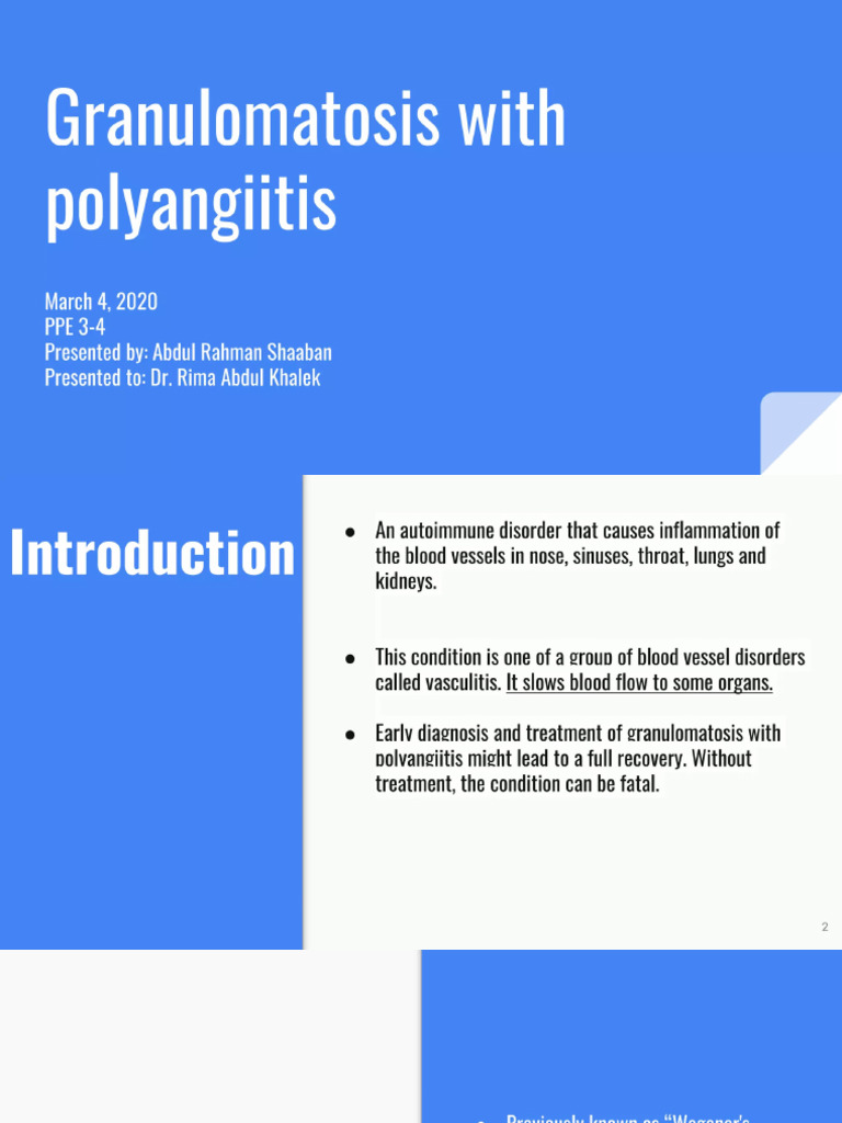 Granulomatosis With Polyangitis | PDF
