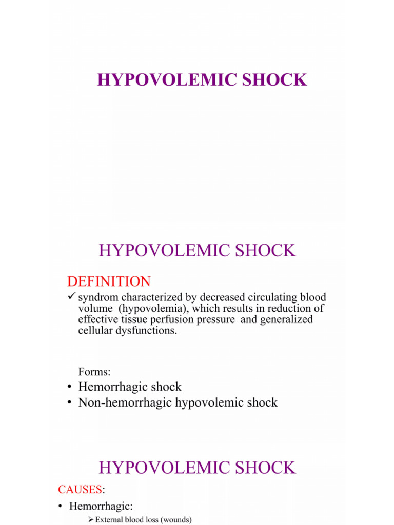 Hypovolemic Shock 1 | PDF
