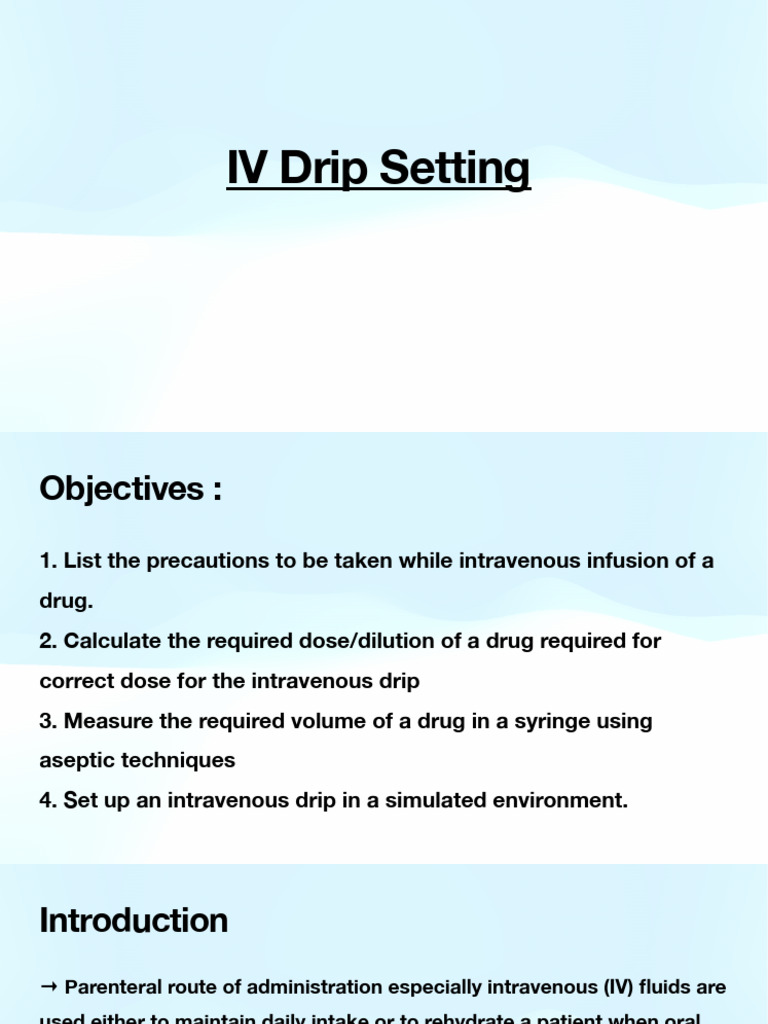 Iv Drug | PDF | Intravenous Therapy | Medical Specialties