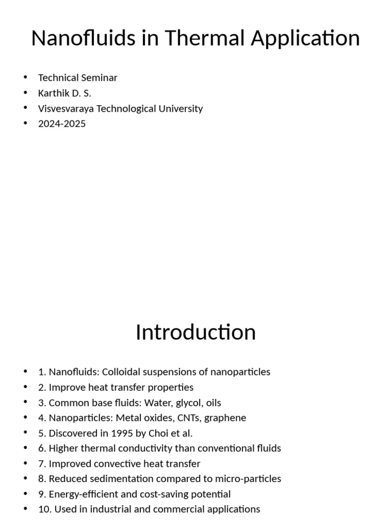 Nanofluids in Heat Transfer Applications | PDF | Heat Transfer ...