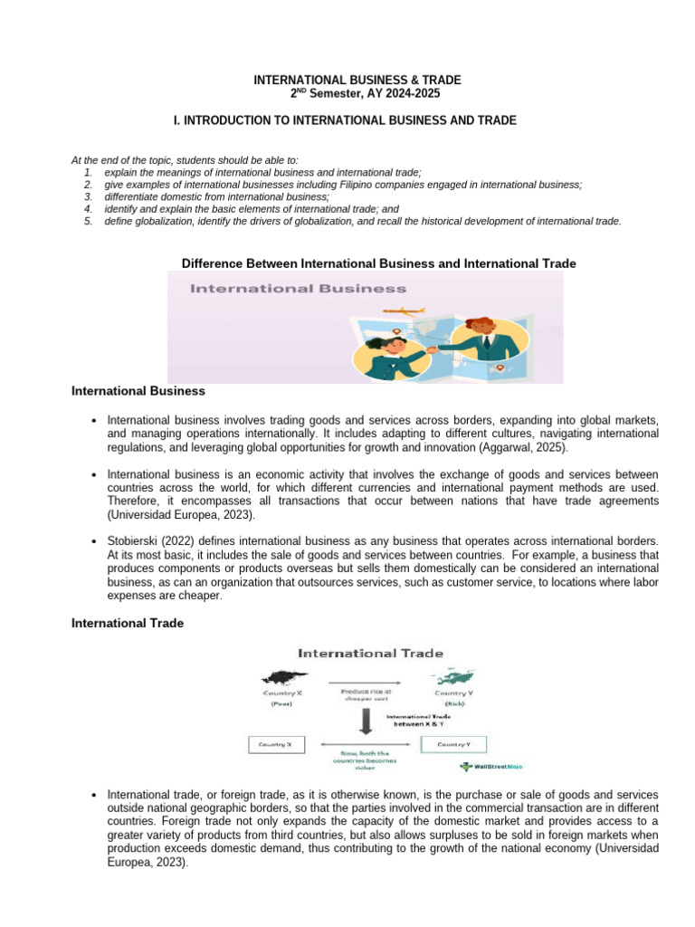 Overview of International Business & Trade | PDF | Non Tariff Barriers ...