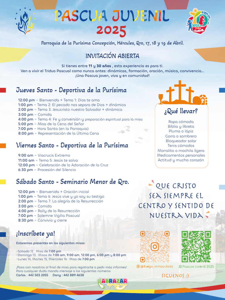 Programa Pacua Juvenil 2025 FB, IG | PDF | Adoración Cristiana Y ...