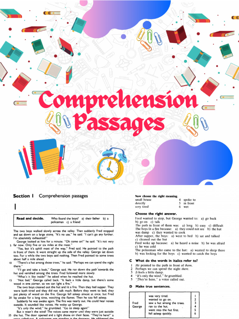 Basic Comprehension Passages With Key | PDF