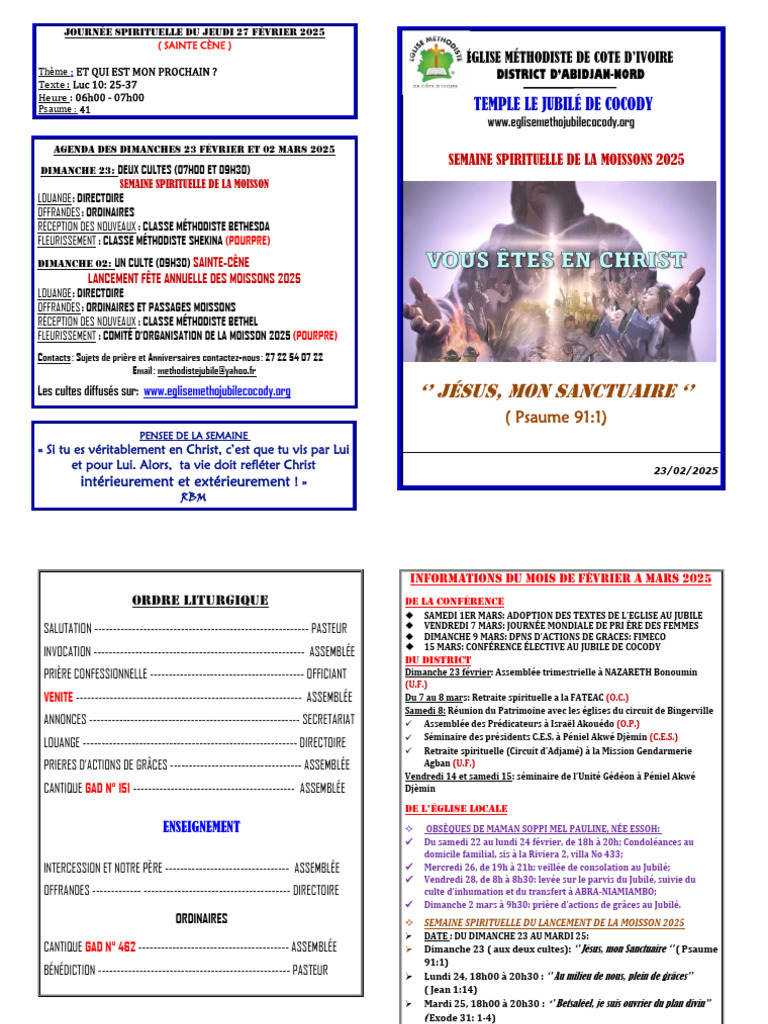 Dimanche 23 Février 2025 | PDF | Liturgie et culte chrétien