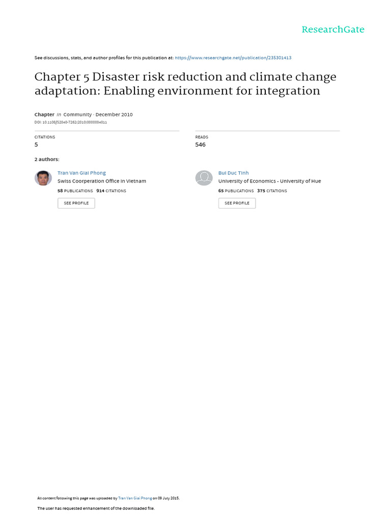 Chapter 5 Disaster Risk Reduction and Climate Change Adaptation ...