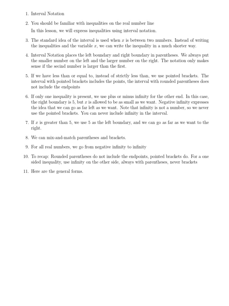 Understanding Interval Notation | PDF