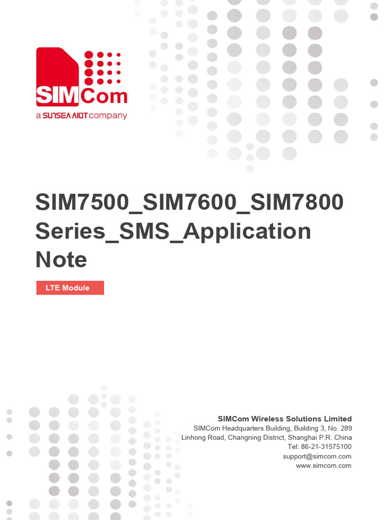 SIM7500 - SIM7600 - SIM780dgdfgd0 Series - SMS - Application Note - V3 ...