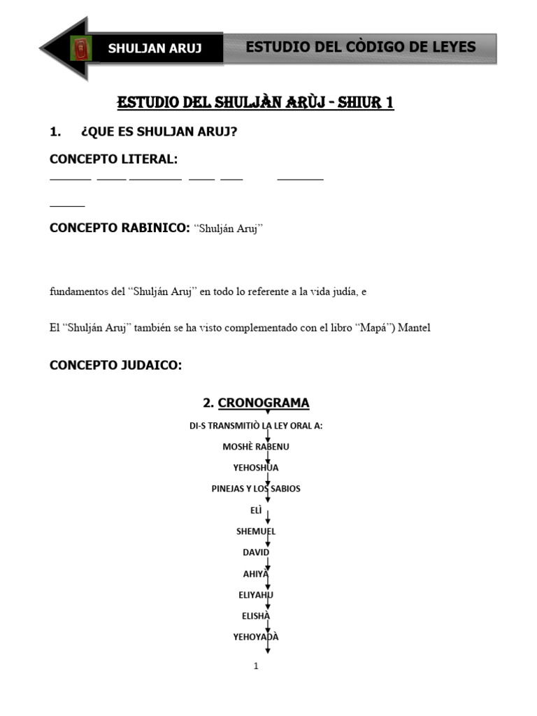 Estudio del Shulján Aruj: Leyes Judías | PDF | Halakha | Rabino