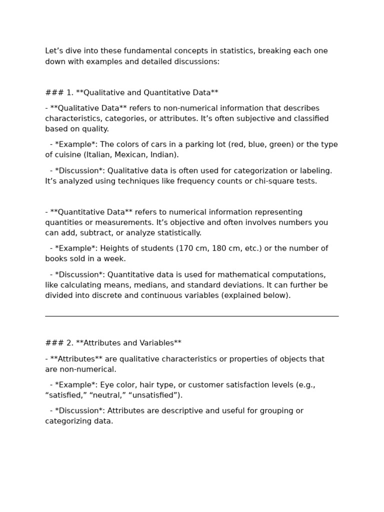 Understanding Statistical Concepts | PDF | Quartile | Descriptive ...