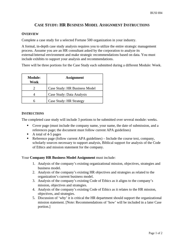 Case Study HR Business Model Assignment | PDF | Business Model | Turnitin