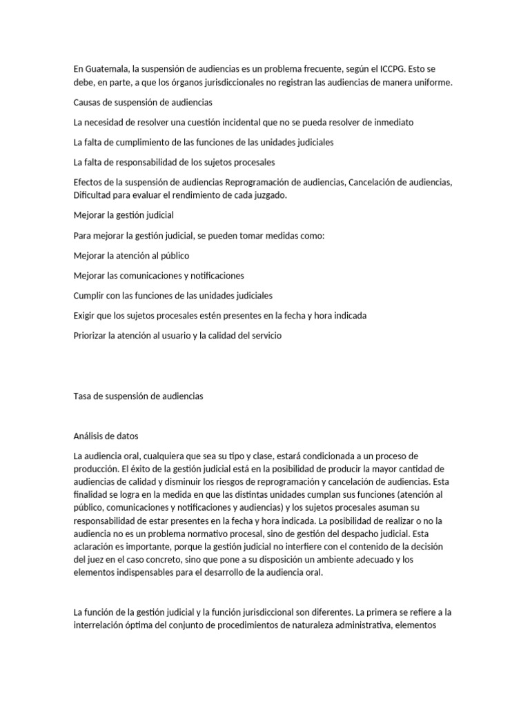 Suspensión de Audiencias en Guatemala | PDF | Justicia | Crimen y violencia