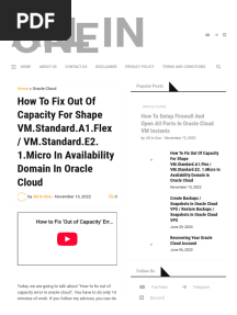 How To Fix Out Of Capacity For Shape VM.Standard.A1.Flex _ VM.Standard.E2. 1.Micro In Availability Domain In Oracle Cloud