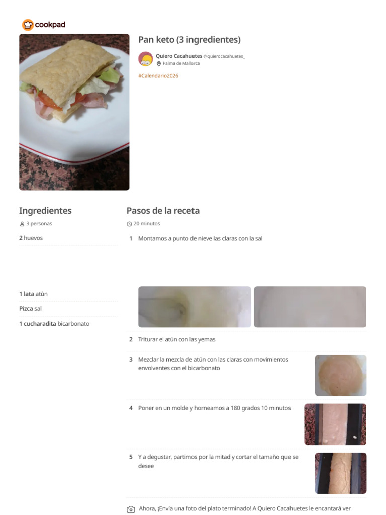 Pan keto fácil con 3 ingredientes | PDF