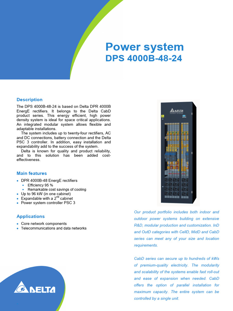FS CabD DPS 4000B-48-24 en | PDF | Alternating Current | Rectifier