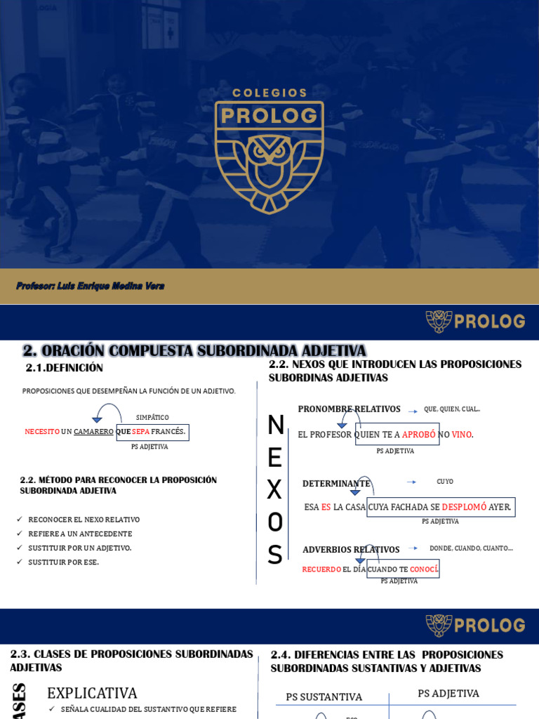1.. Ii Oración Compuesta Subordinada - Adjetiva - Aquí | PDF ...