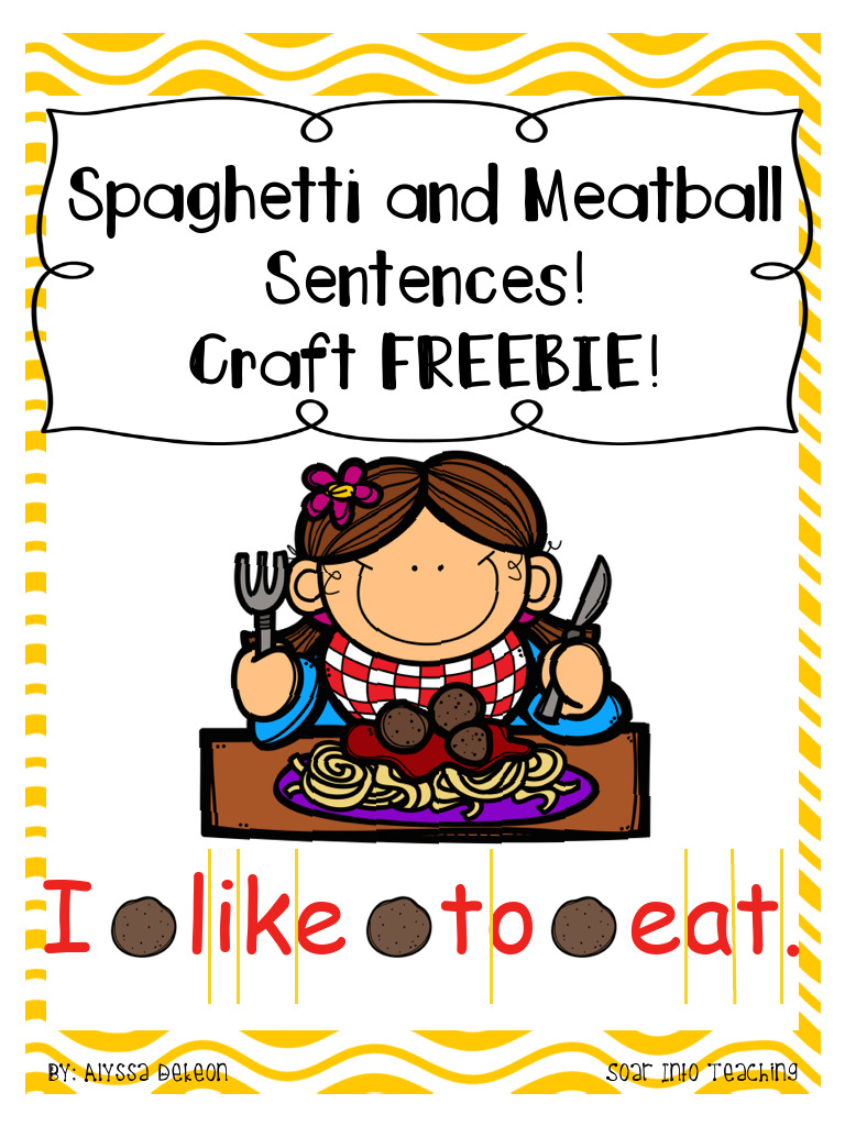 Spaghetti and Meatball Sentence Craft | PDF