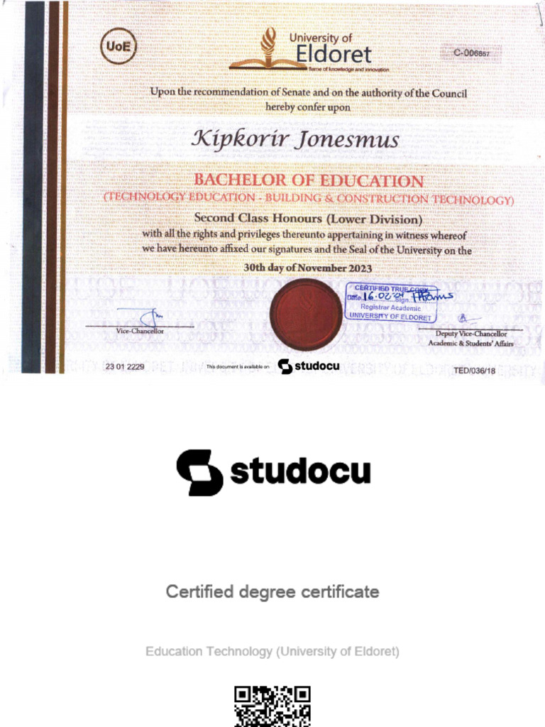 Certified Degree Certificate Overview | PDF