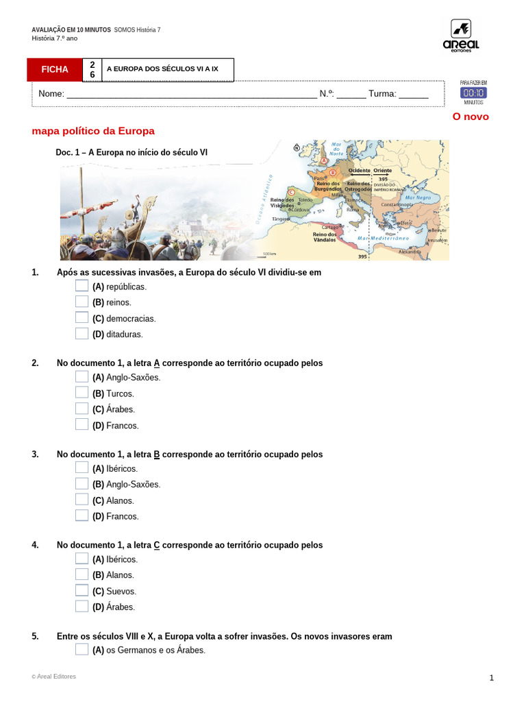 Mapa Político da Europa no Século VI | PDF
