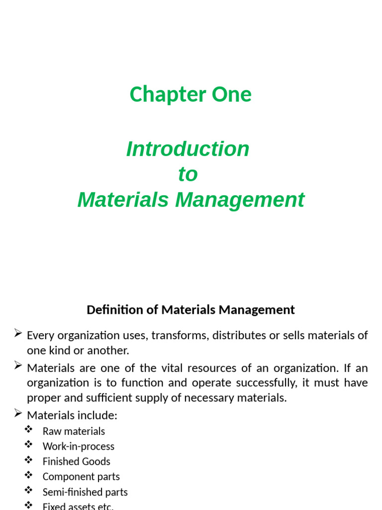 Introduction to Materials Management | PDF | Inventory | Procurement