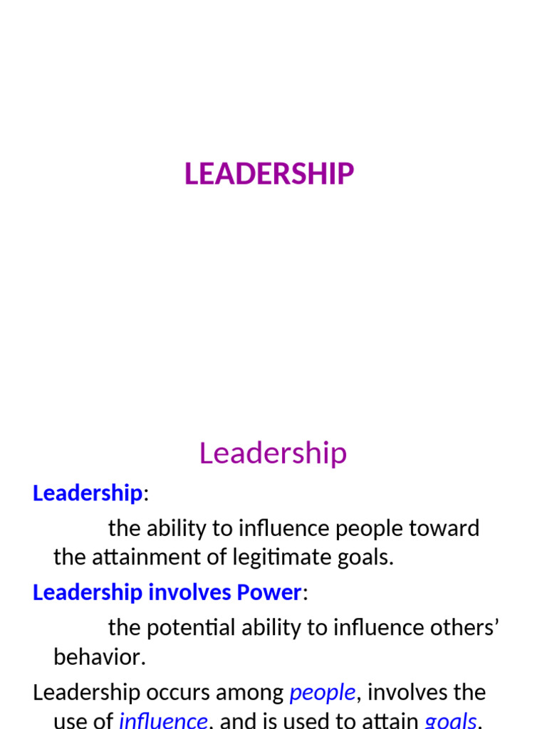 Leadership Theories and Styles Explained | PDF | Leadership | Psychology