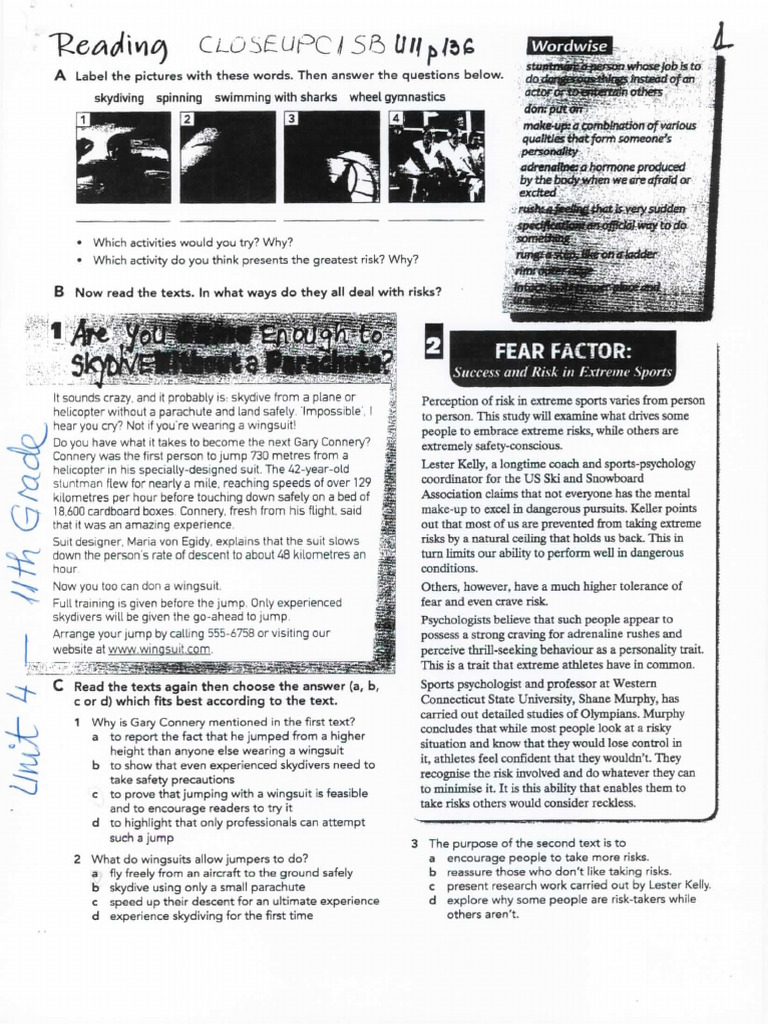 Unit 4 - 11thgrade - Extra Materials | PDF