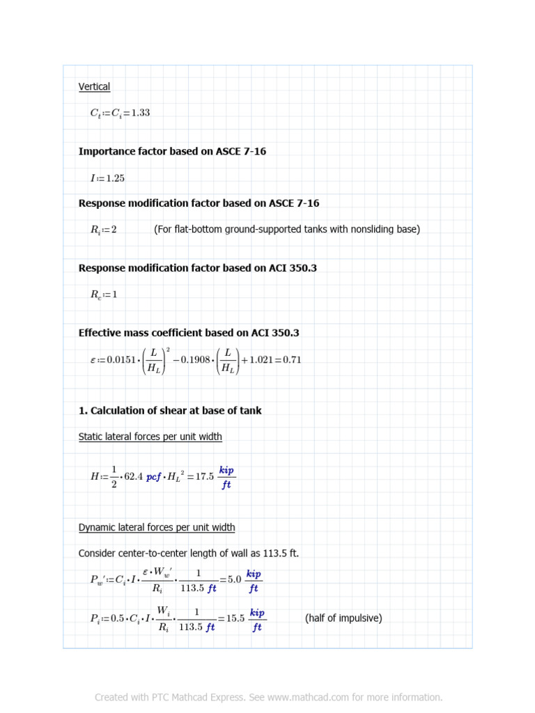 Tank Base Shear and Moment Calculations | PDF | Classical Mechanics ...