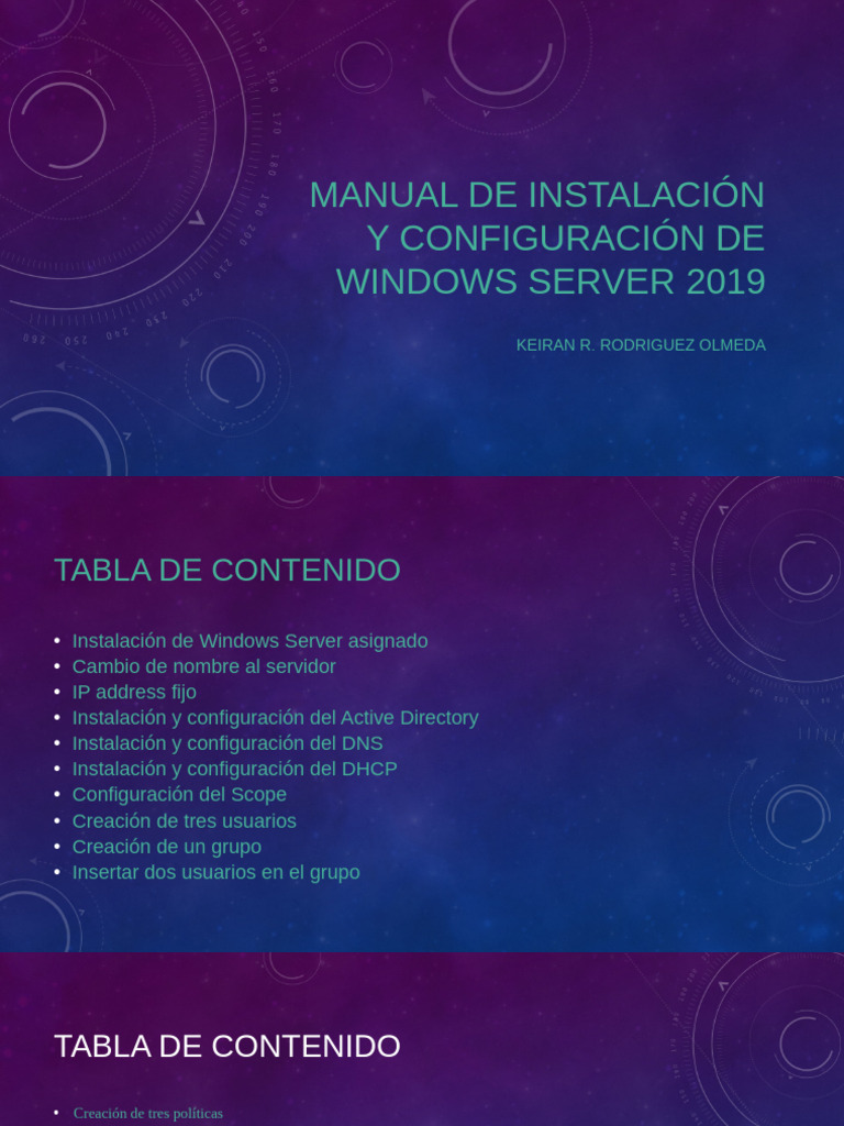 Guía de Instalación Windows Server 2019 | PDF | Directorio Activo ...