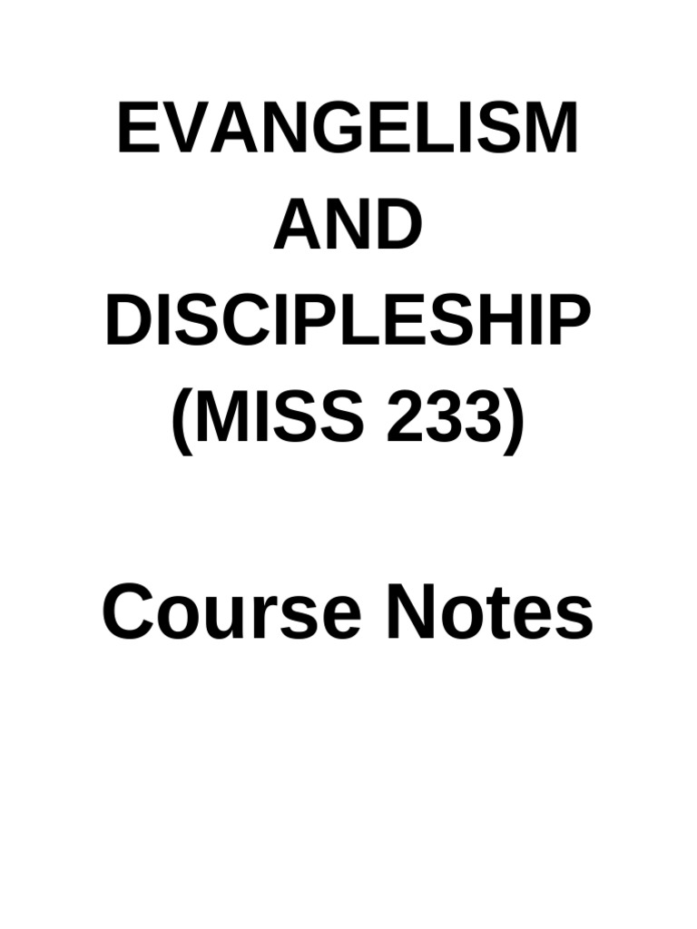 Evangelism and Discipleship Overview | PDF | Disciple (Christianity ...