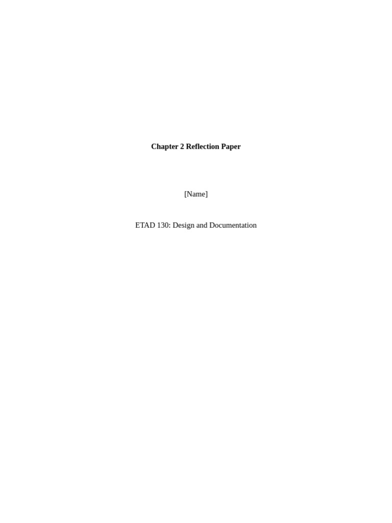 Chapter Reflection Paper Example | PDF