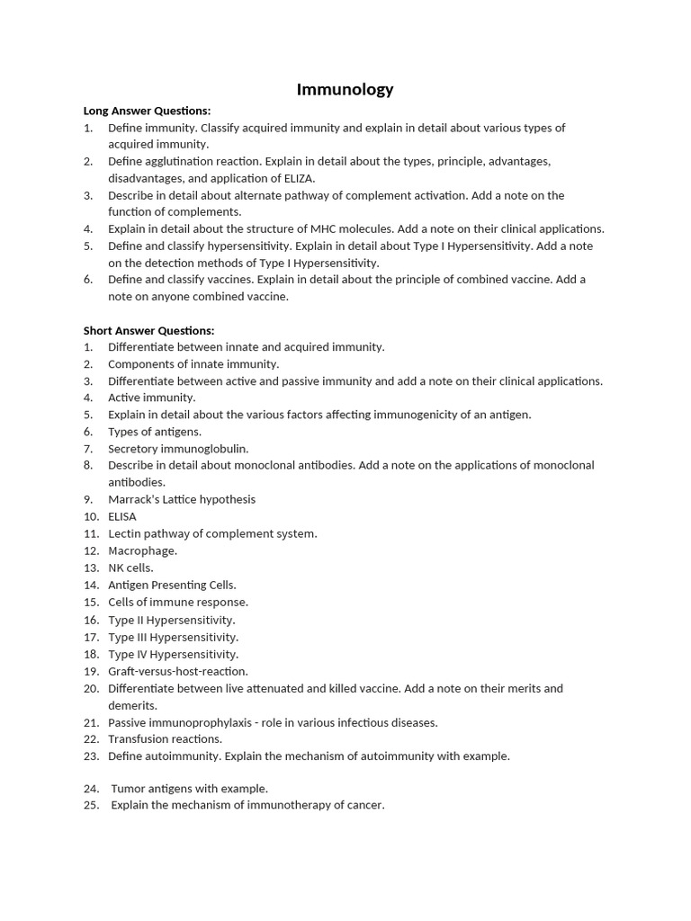 Comprehensive Guide to Immunology Concepts | PDF