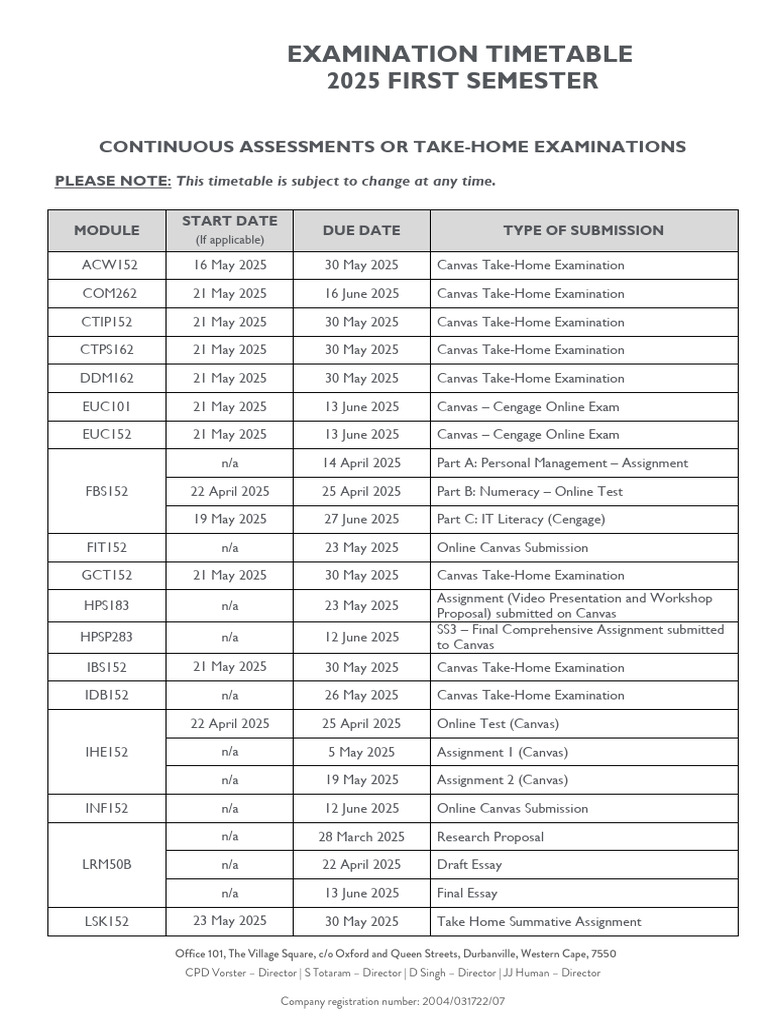 E1 - Stadio Exam Timetable - Summative | PDF | Evaluation Methods ...