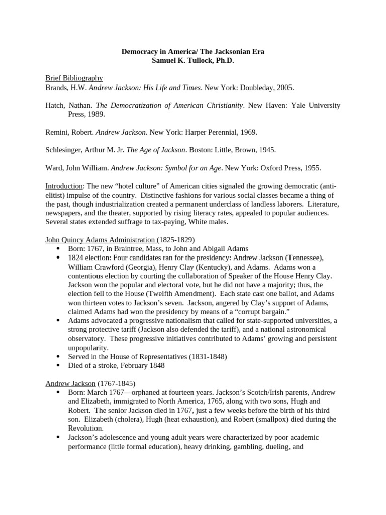 Democracy in America | PDF | Andrew Jackson | Trail Of Tears