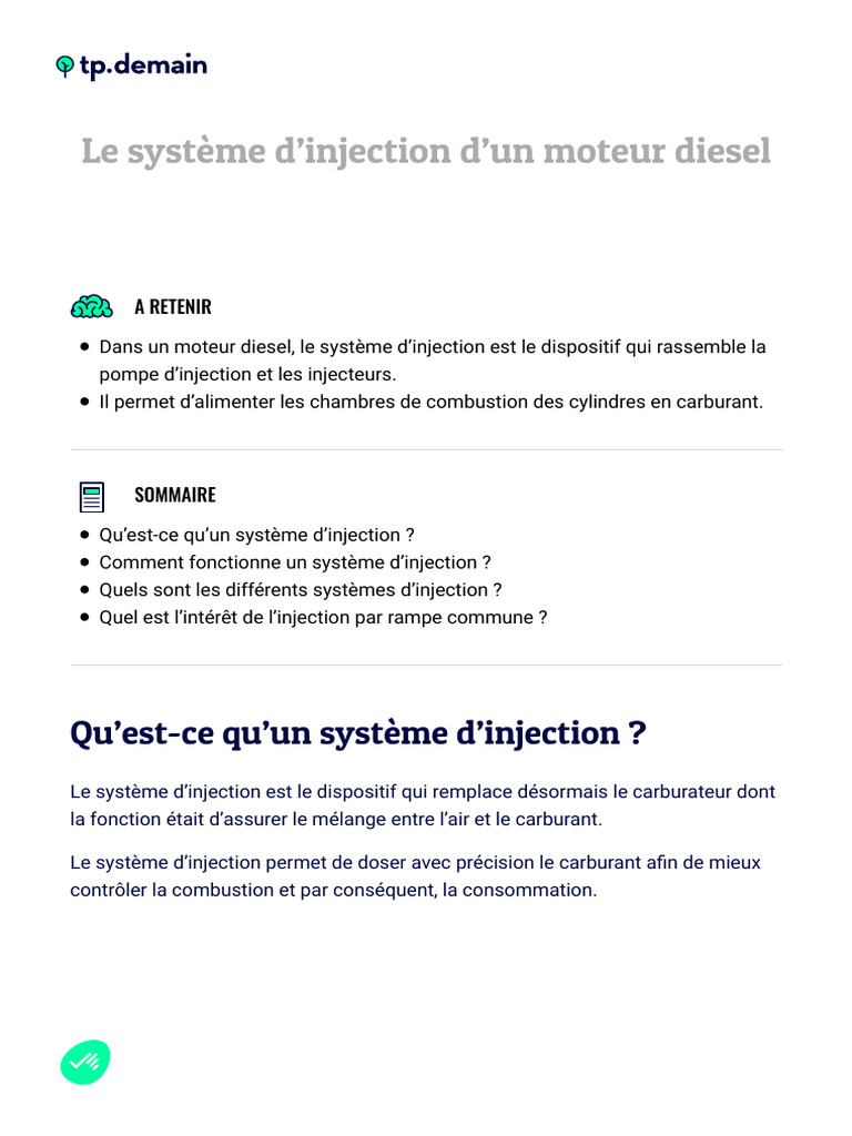 Système d'injection d'un moteur diesel | PDF | Injection (moteur ...