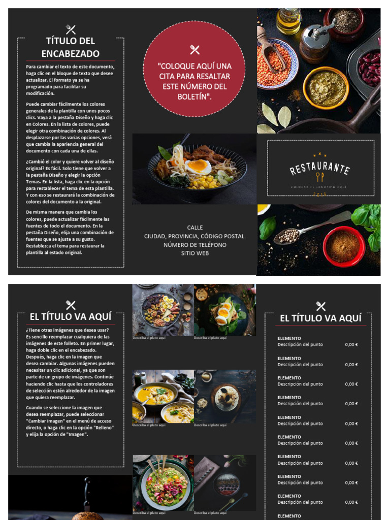 Formato de Menú para Restaurante | PDF | Informática | Software