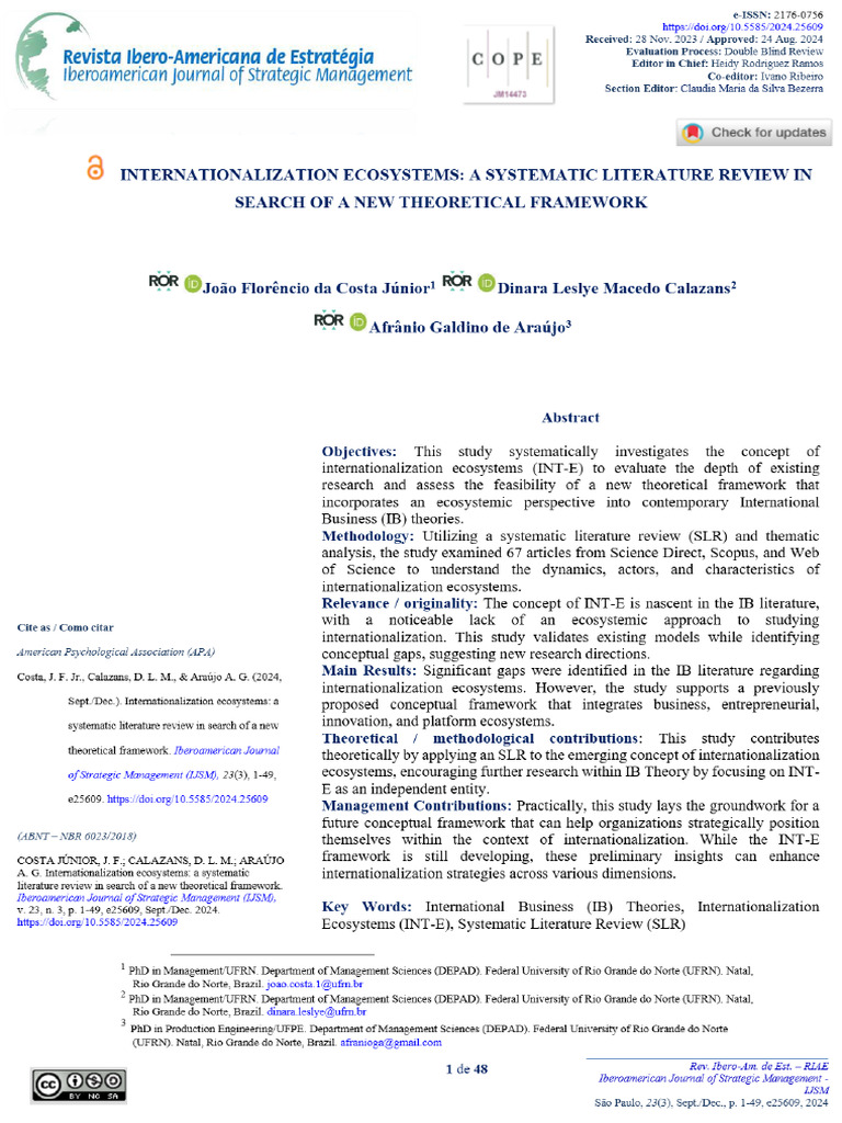 Internationalization Ecosystems - A Systematic Literature Review in ...