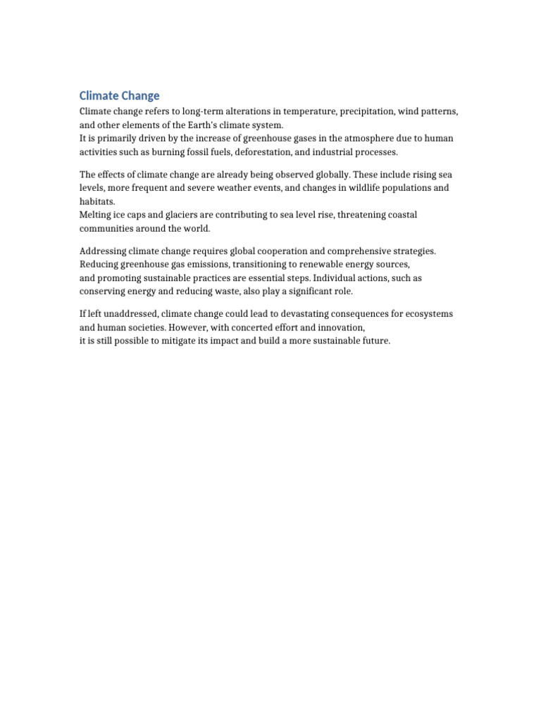 Understanding Climate Change Effects | PDF