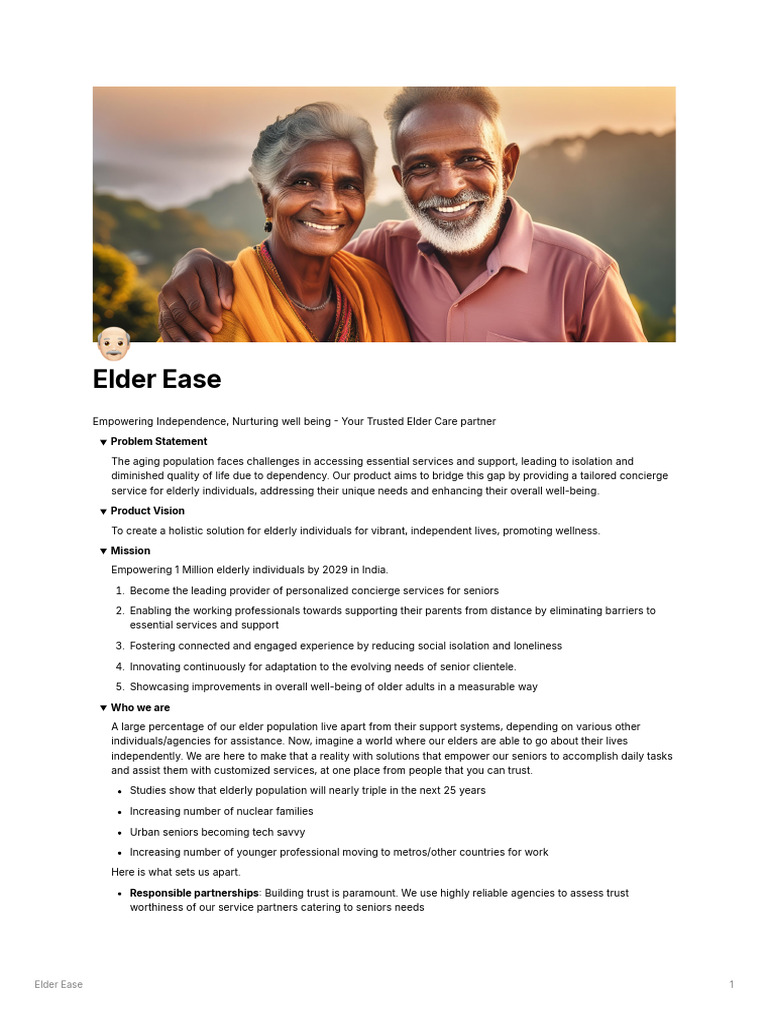 ELDER EASE A Concept Towards Elder Care System 1723877548 | PDF ...