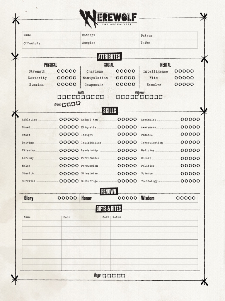 Lobisomem RPG: Forms and Abilities | PDF