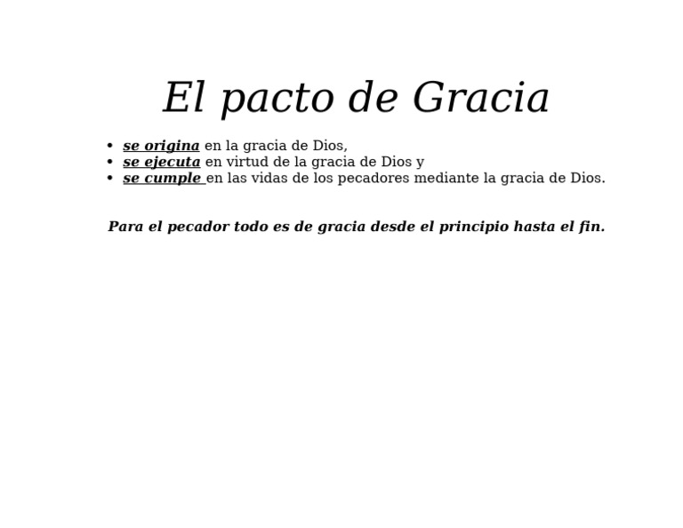 El Pacto de Gracia en la Salvación | PDF