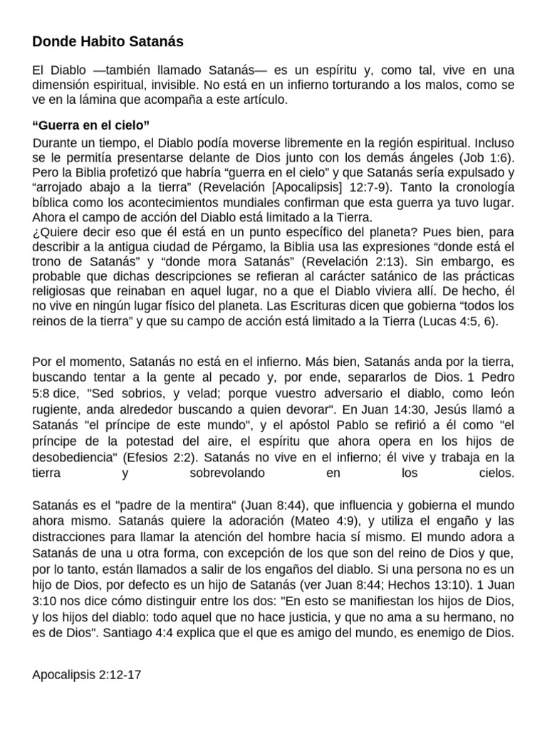 Donde Habito Satanás | PDF | Lilith | Satán